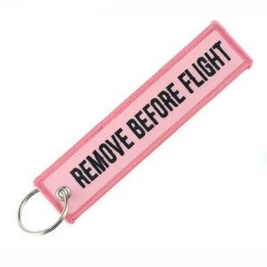 Pink Remove Before Flight Attendant Crew Luggage Travel Bag Tag Keychain